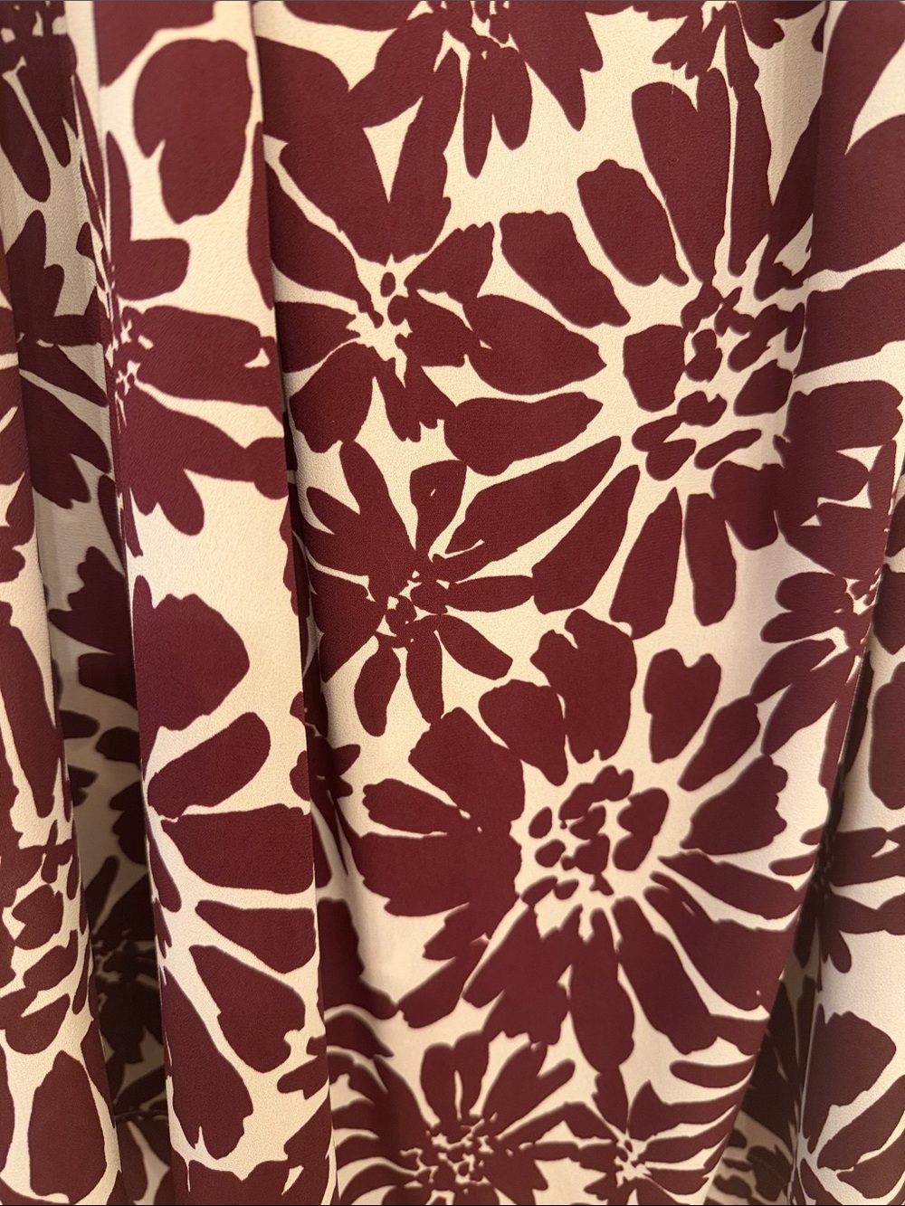 LOFT Burgundy and Cream Floral Sleeveless top camisole shell - Picture 4 of 8